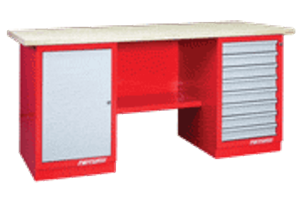 Верстак слесарный 2 тумбы: 1 дверца/8 ящиков 01.208 Ferrum