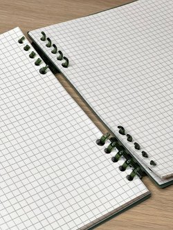 Блокнот квадратный в клетку 60л 195х210 мм т.зеленый (8808-017)