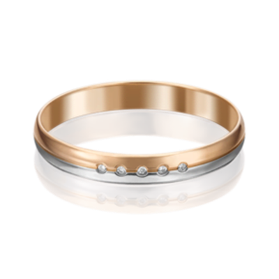Обручальное кольцо из комбинированного золота c бриллиантами 01-1232-00-101-1111-30