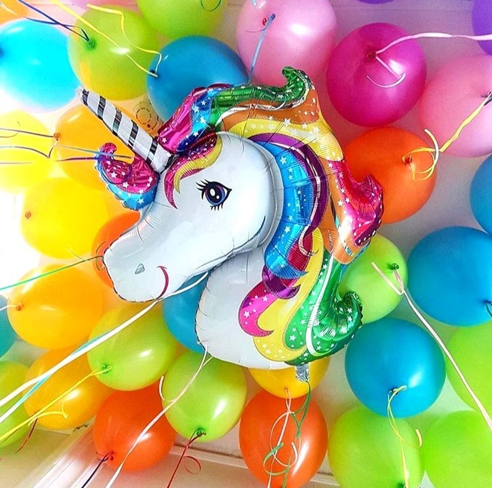 Шар (41"/104 см) Фигура, Голова сказочного единорога 1 шт.
