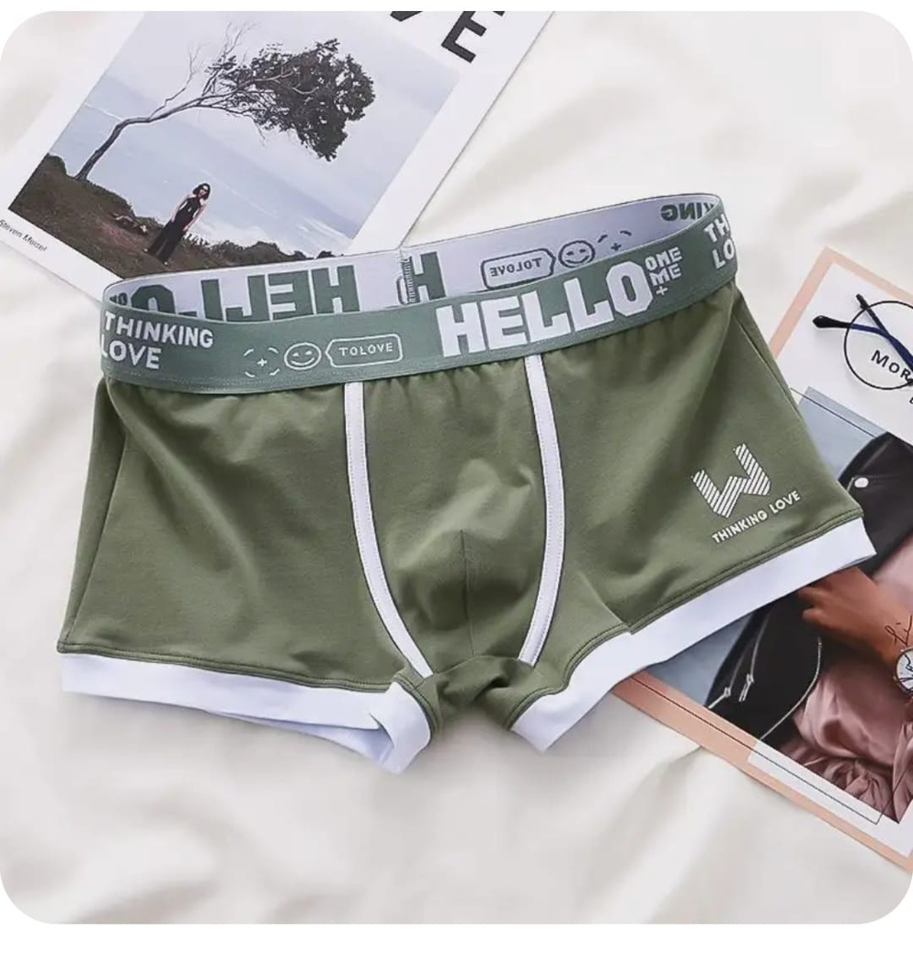 Набор из 3 мужских трусов-боксеров с надписью на резинке (Размер: 4X) (Цвет: разноцветный)