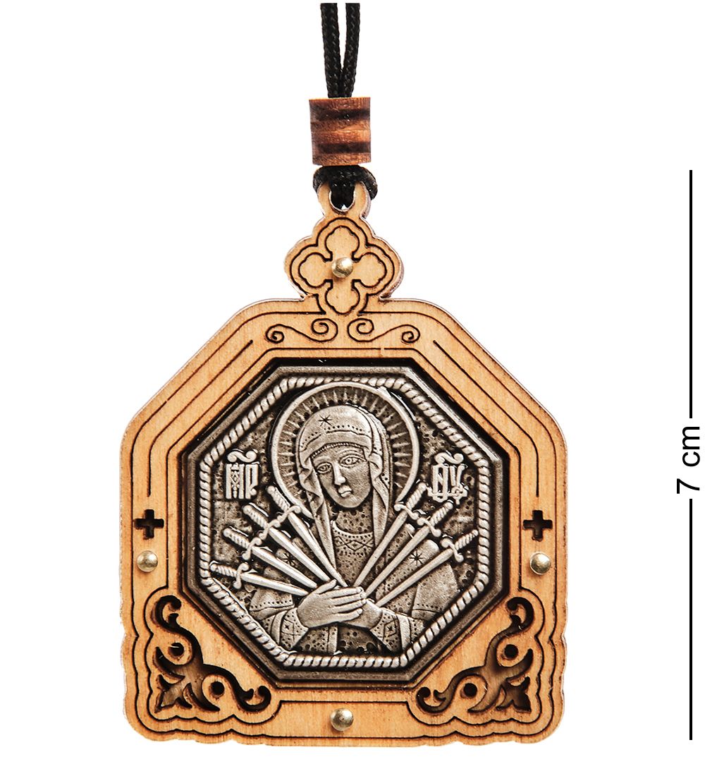 КФ-307/2 Подвеска в машину деревянная «Богородица Семистрельная»