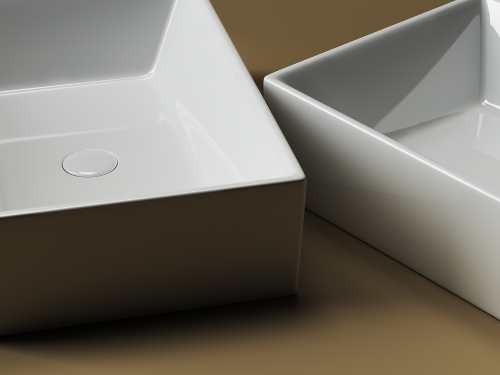 Умывальник чаша накладная прямоугольная Element 590x390x160мм