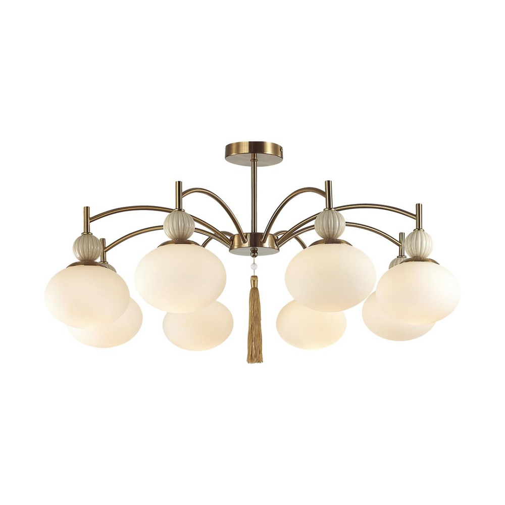 8272/8C NEOCLASSI LN26 039 латунь/бежевый/белый, металл/керамика/стекло Люстра потолочная Е14 8*40W 220V GLORIYA