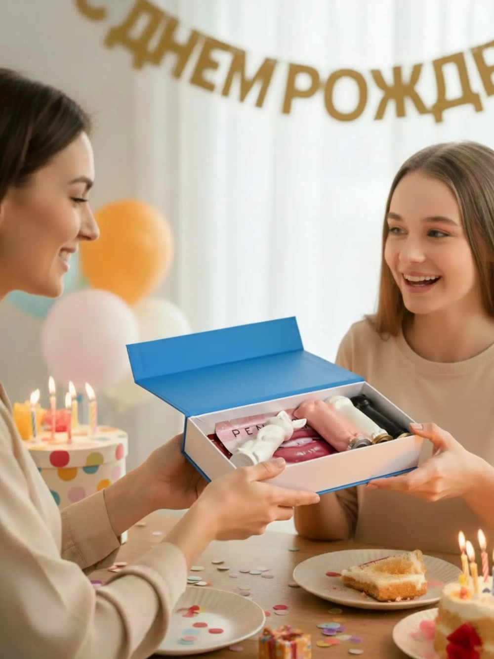 Подарочная коробка с крышкой на магните купюрница