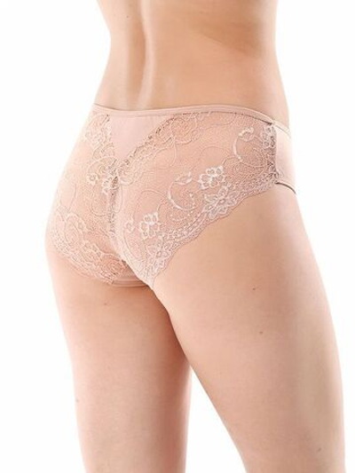Трусики-слипы из хлопка с кружевной задней частью (Размер: XL) (Цвет: бежевый)