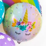 Шар (18"/46 см) Круг, Волшебный единорог в цветах 1 шт.