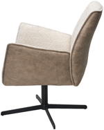 Кресло М-City DISAUR Белфаст (Belfast) поворотный на 360 градусов, Xd841-02 Бежевый, букле, Gino-101 Бежевый, ткань, Черный