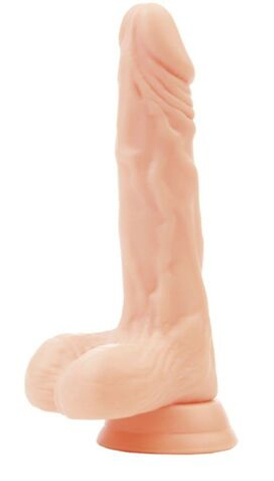 Фаллоимитатор с мошонкой A-toys на присоске - 17,5 см.