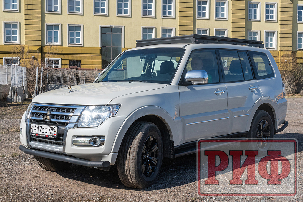 Багажник экспедиционный (платформа) алюминиевый 1150x2080 мм для Mitsubishi Pajero IV (с крепежом) РИФ