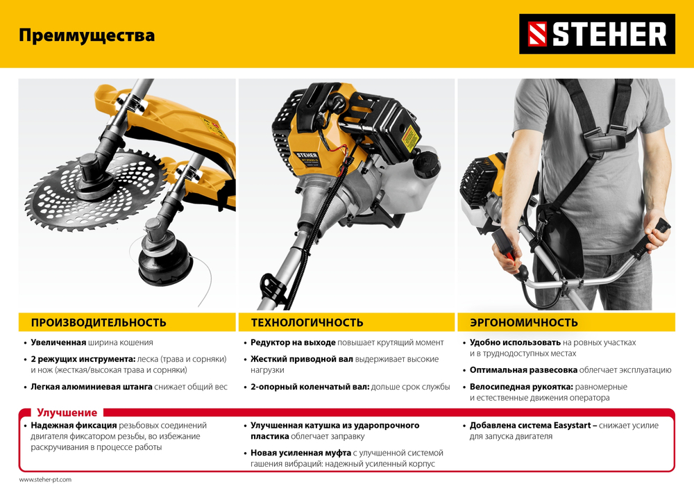 STEHER 2.5 кВт, бензиновый триммер (BT-2500-S)