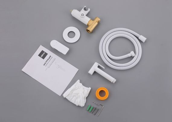 Смеситель ABBER Weiss Insel AF8025W с гигиеническим душем, белый