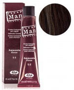 Оттенок 5 светло-каштановый Безаммиачный профессиональный крем-краситель для мужчин Lisap Man Color 60мл