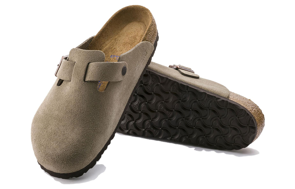 Boston Birkenstock Soft Footbed Suede Narrow Fit "Taupe"