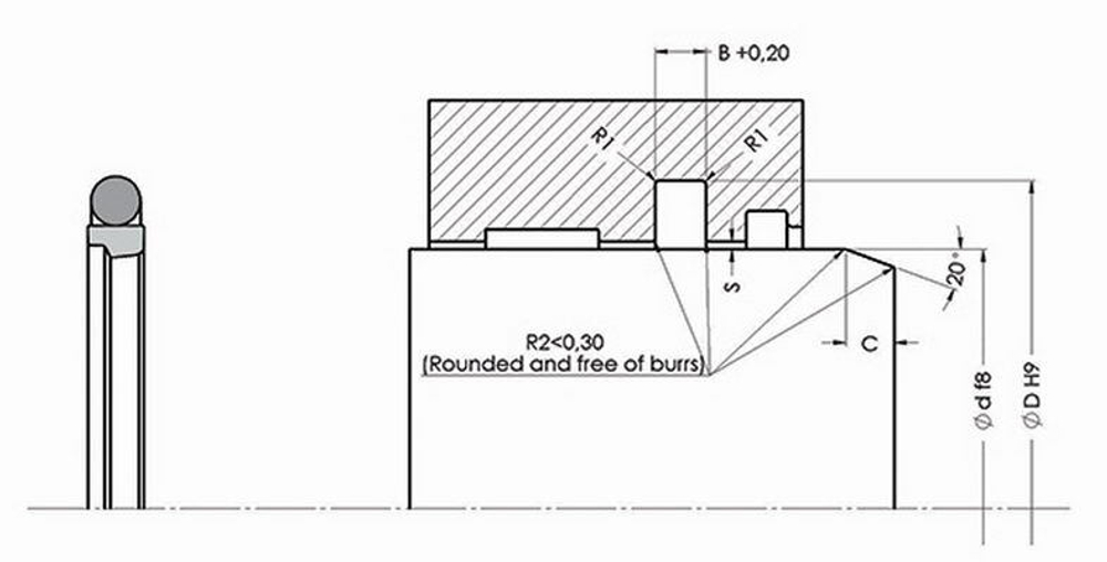 A159-125/1 PU Штоковое уплотнение 125-145,5-8,1
