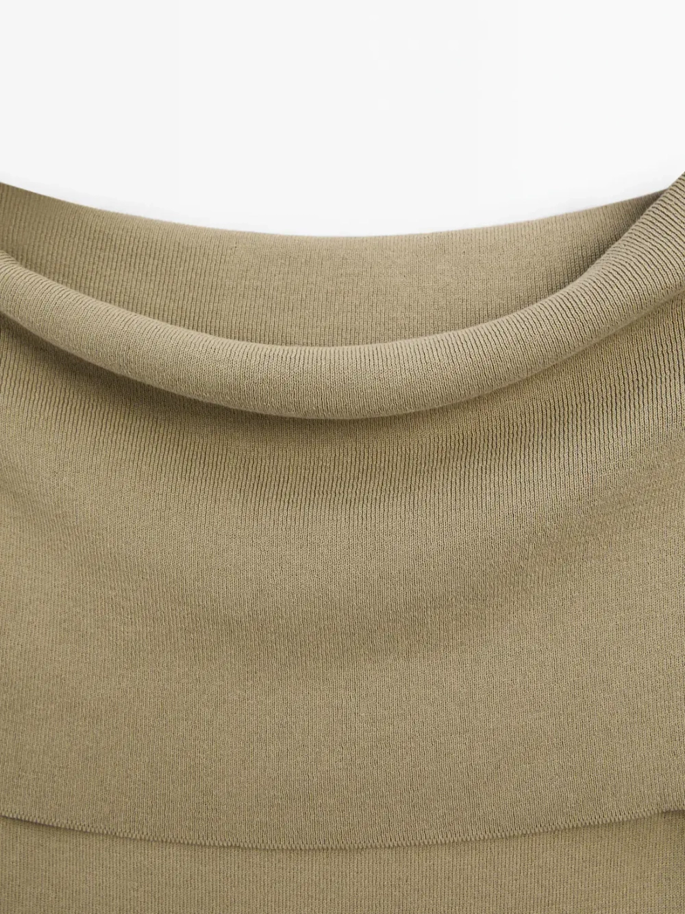 Massimo Dutti Трикотажный топ из смесового хлопка, зеленоватый