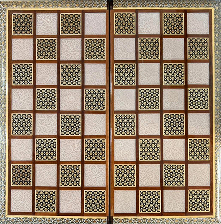 Шахматы и нарды хатамкари с перламутром 10180065 премиум ручная работа Иран