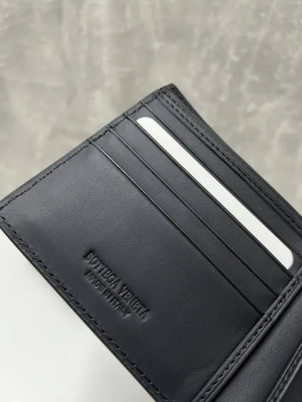 Бумажник Bottega Veneta Intrecciato черный