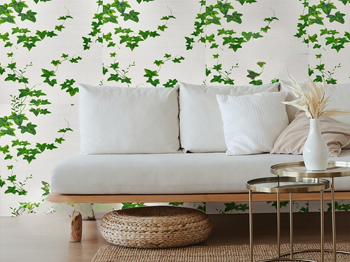 Самоклеящаяся мягкая панель ПВХ Белый кирпич плющ 770х700х3 мм