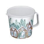 Контейнер-кружка 750мл с крышкой с декором (белый)