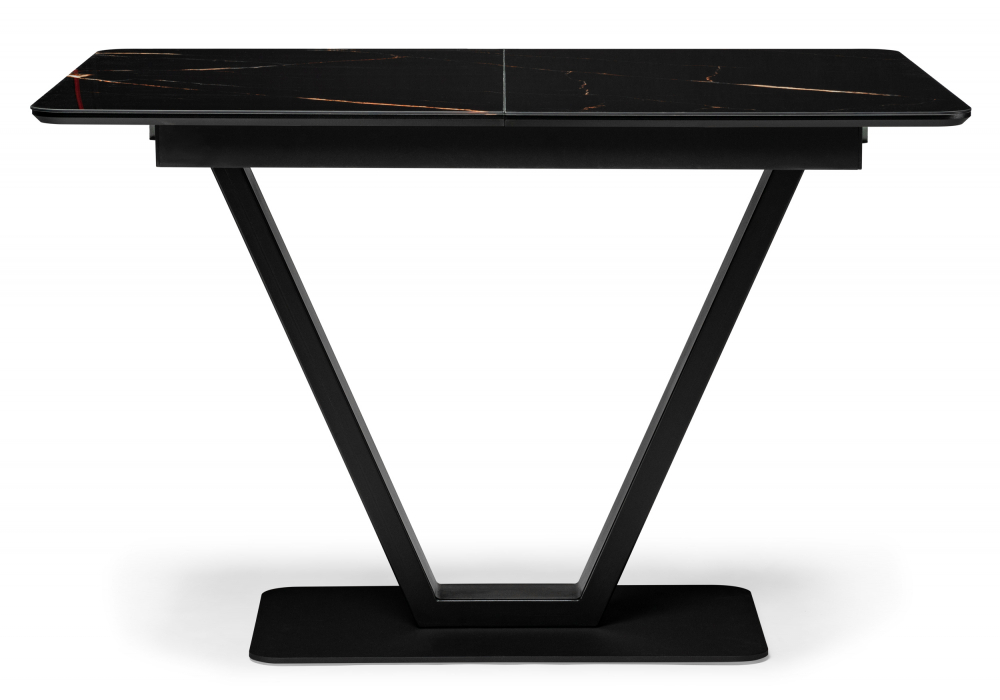 Стол стеклянный Woodville Бугун обсидиан, черный