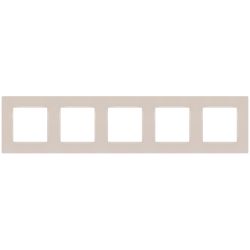 Рамка для розеток и выключателей ЭРА Серия 12 12-5205-15 на 5 постов, Классик, перламутр