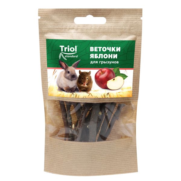 Лакомство Тriol Standard веточки яблони для грызунов, 40г