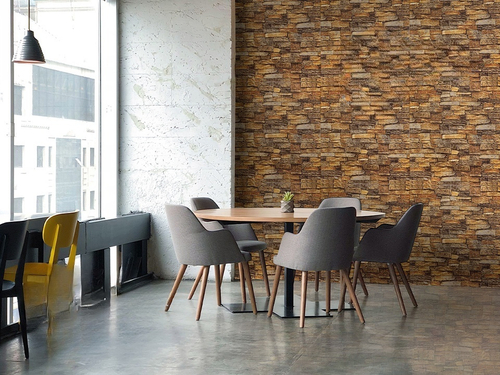 Самоклеящаяся мягкая панель ПВХ Каменная кладка Сахара 770х700х3 мм