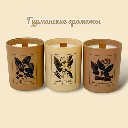 Набор свечей "Гурманские ароматы" (кофе, корица, ваниль)