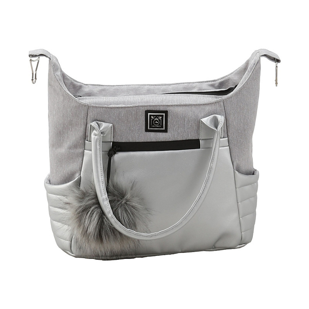 Детская коляска Adamex Porto 2 в 1 PO-PS89 (СВ.СЕРЫЙ+СЕРЕБРИСТАЯ КОЖА)