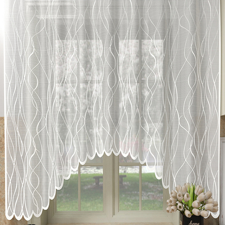 Занавеска "Л. К201", цвет белый, на шторной ленте, Беларусь.