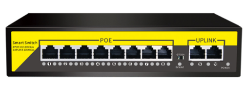 POE-822-1 коммутатор PoE 8+2 портов, металлический корпус