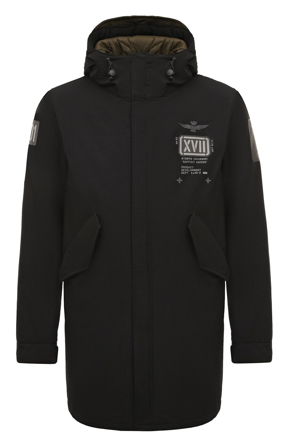 Парка муж. AERONAUTICA 2954 черная XVII лого