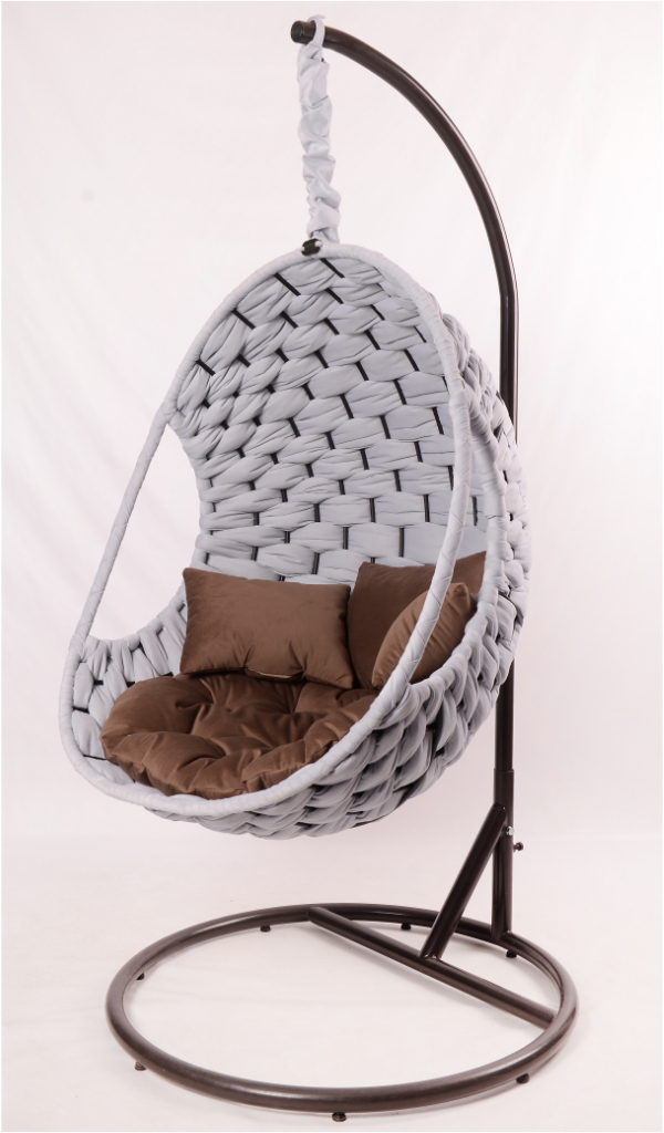 Подвесное кресло-кокон ДЖАЯ серебро