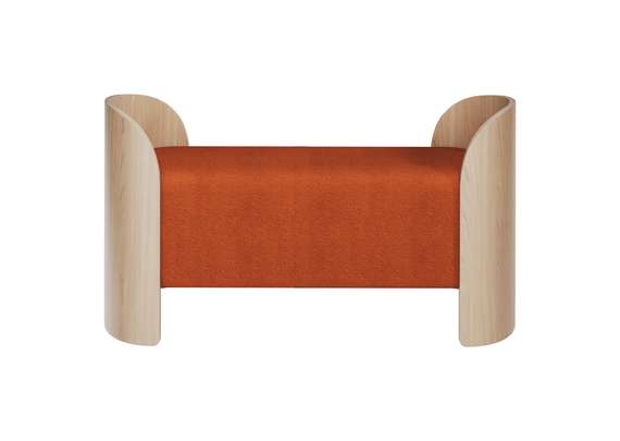 Банкетка Lagom 2 100 см (терракотовый, натуральный дуб)