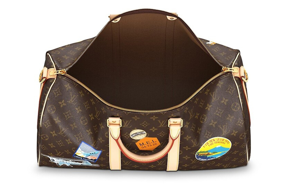 LOUIS VUITTON Keepall Cow Leather Handbag Travel Bag Unisex Brown