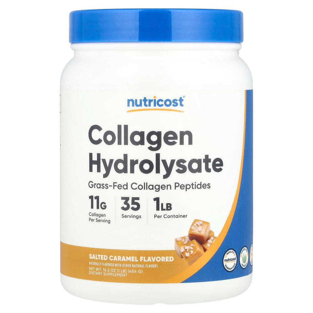 Nutricost, Гидролизат коллагена, соленая карамель, 454 г (16,2 унции)