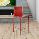 Стул полубарный Rolf, кожа ретро-красный