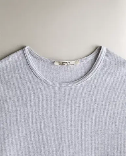 ZARA HOME ХЛОПКОВЫЙ ТОП, СЕРЫЙ