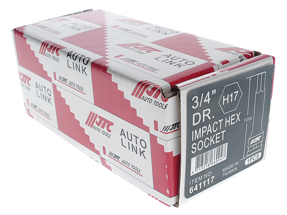 Бита-головка 3/4" HEX Н17 ударная L=100мм JTC