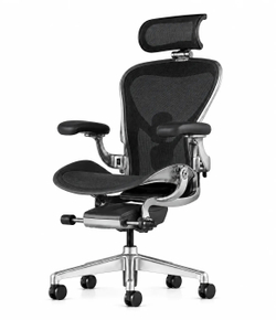 Кресло Herman Miller Aeron Black Onyx Polished Aluminium, размер A