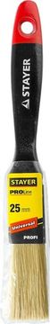 STAYER Universal, 25 мм, 1″, светлая, натуральная щетина, деревянная ручка, все виды ЛКМ, плоская кисть, Professional (0104-025)