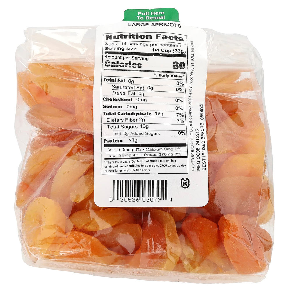 Bergin Fruit and Nut Company, Крупный абрикос, 454 г (16 унций)