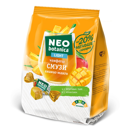 Конфеты Neo Botanica смузи ананас-манго 150 гр