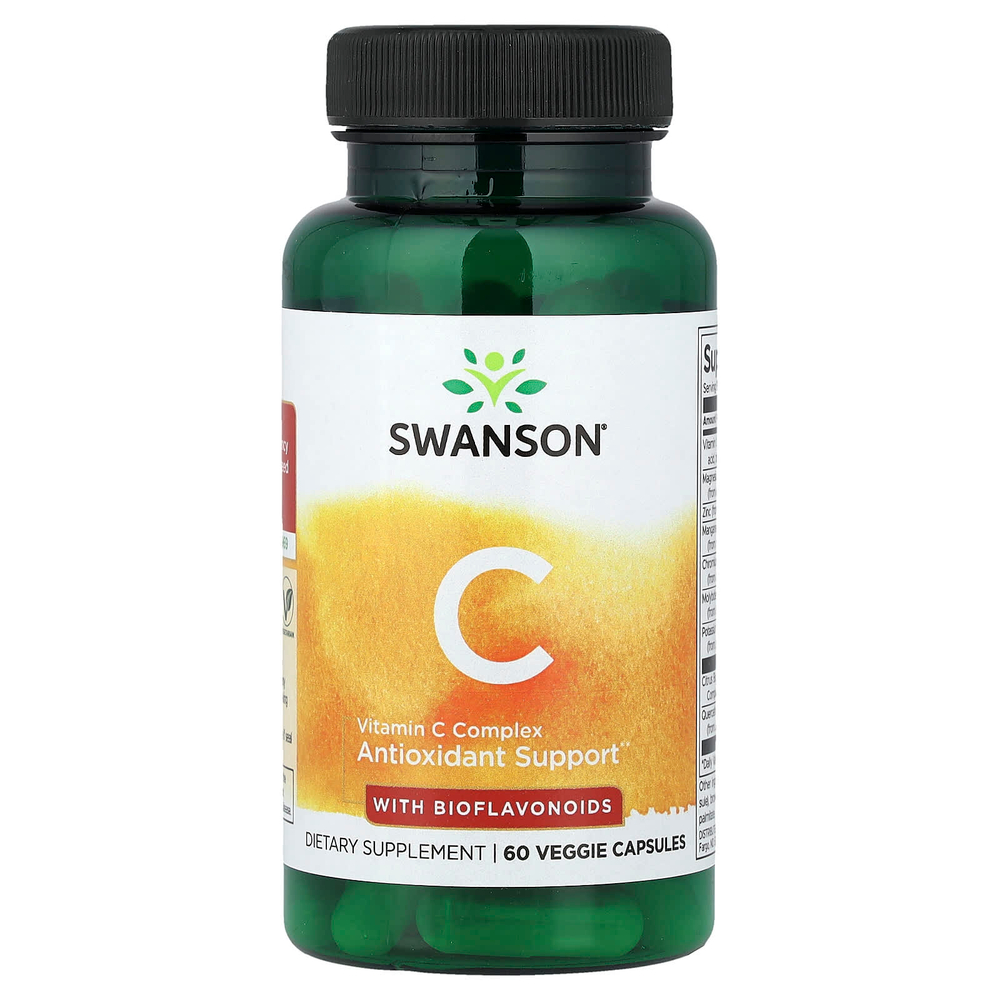 Swanson Vitamins, комплекс с витамином С и биофлавоноидами, 60 растительных капсул