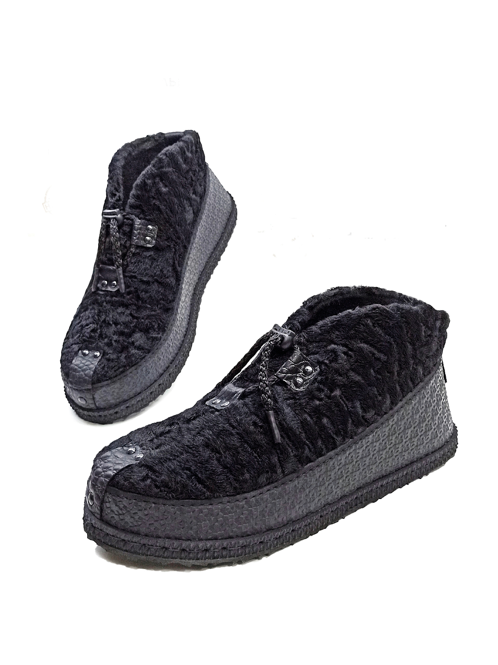 Ботинки из натурального каракуля "Black Рepper"