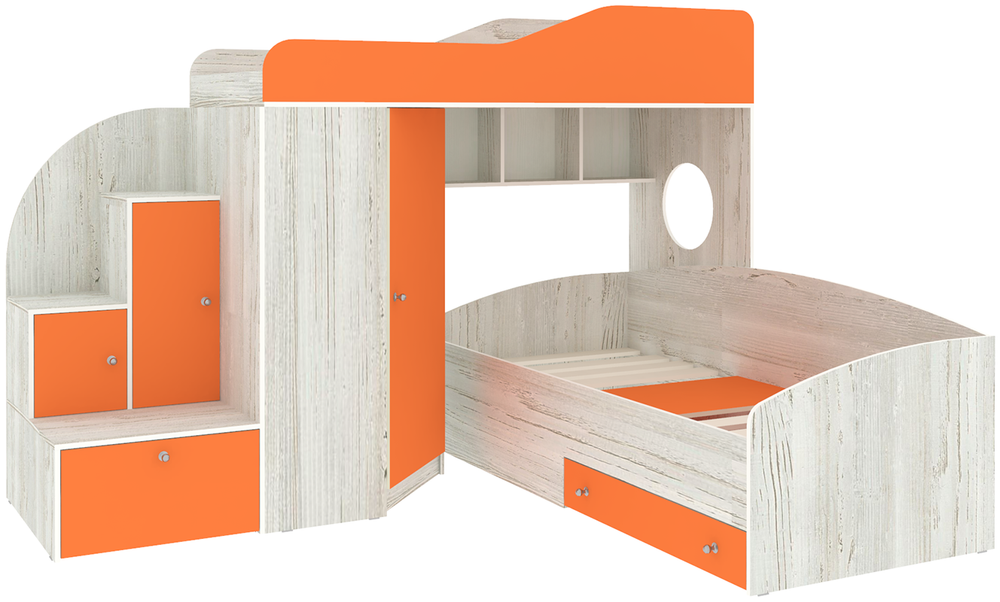 Кровать-чердак КарИВи Кадет 2 Винтерберг Оранжевый