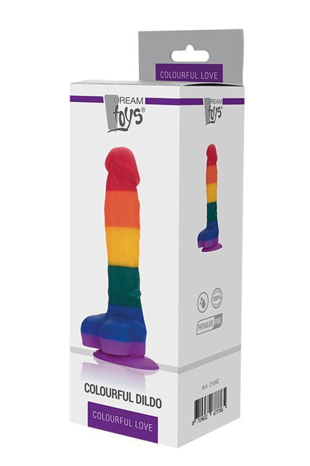 Разноцветный фаллоимитатор-реалистик COLOURFUL DILDO - 20 см.