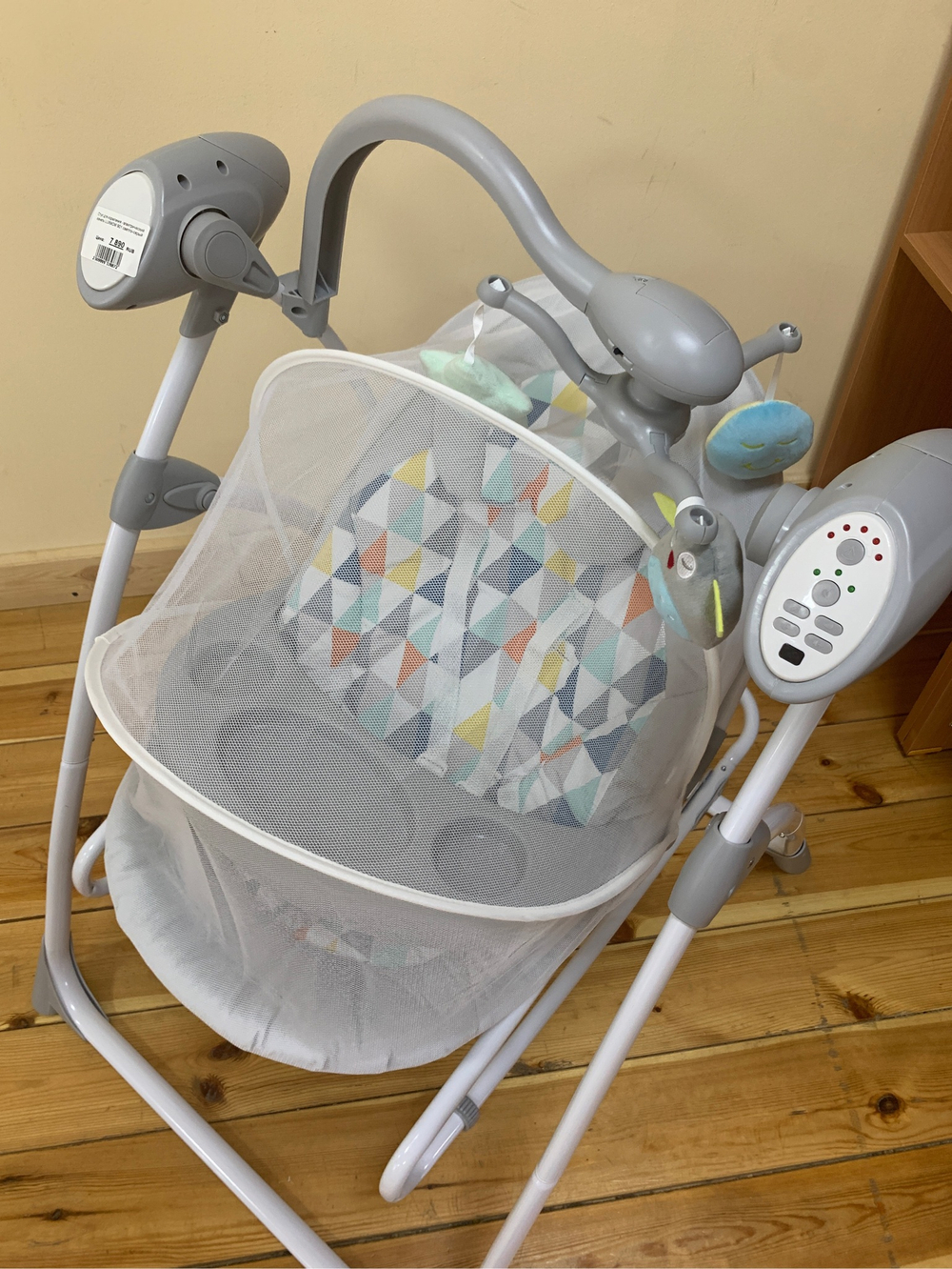 Стул для кормления -электрический качель LUXMOM 901 светло-серый