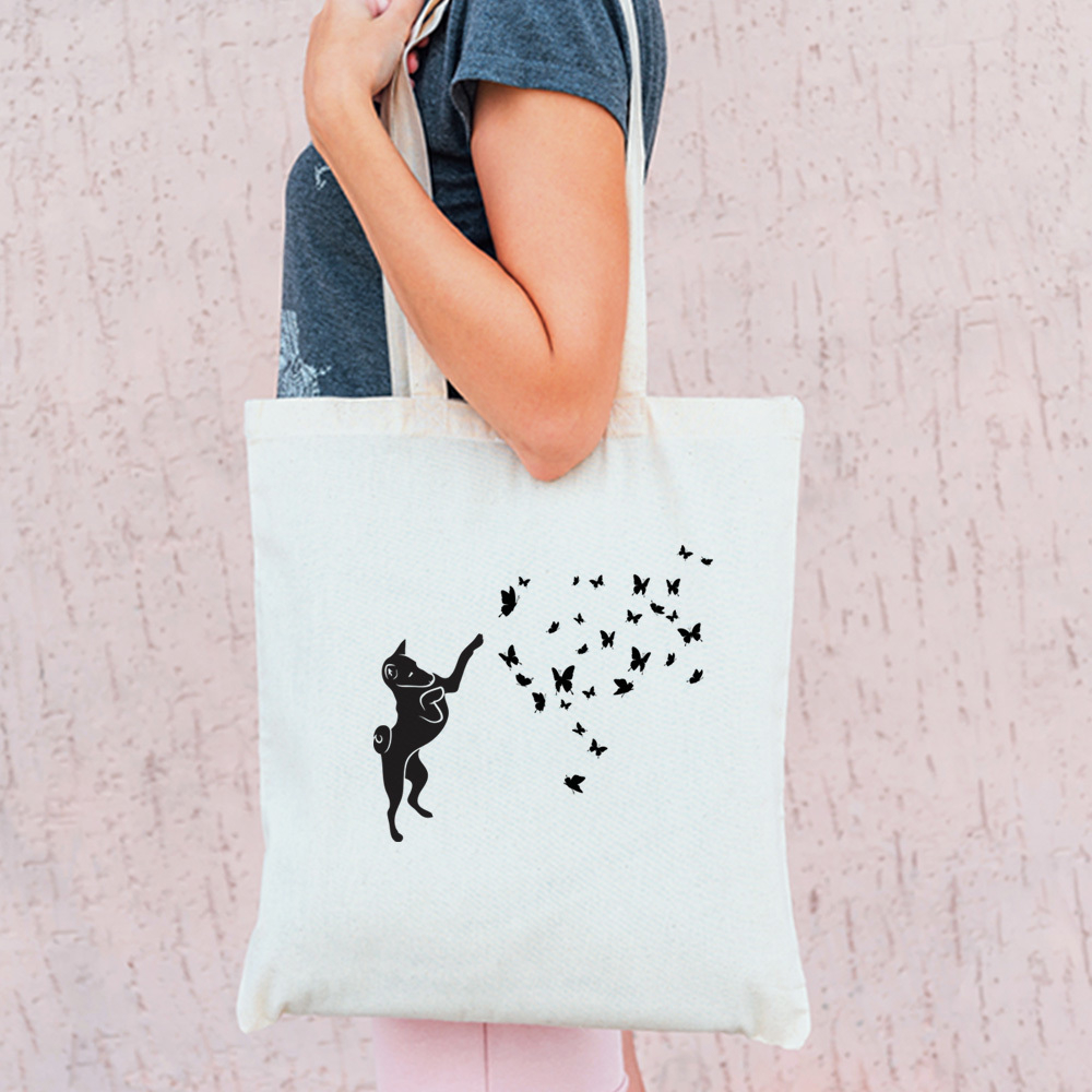 Тканевая сумка "Басенжи и бабочки"